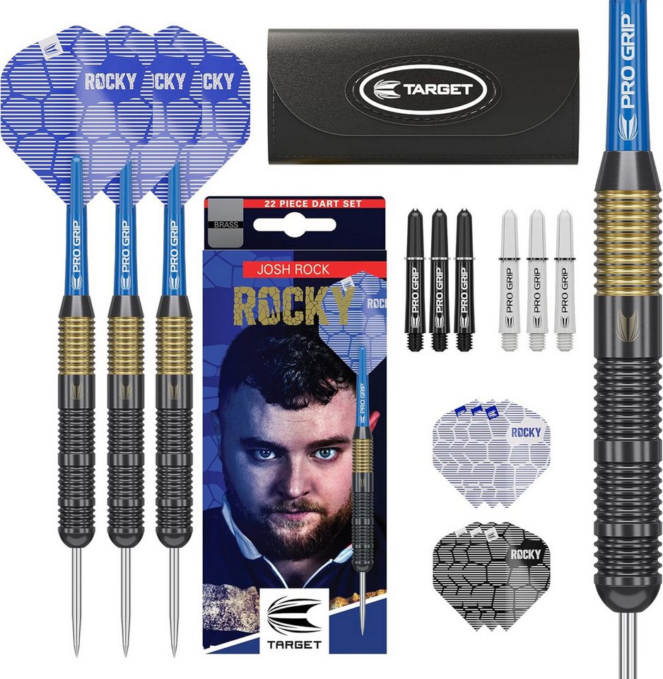 EVOLUTION Dartpfeil Josh Rock Steeldarts, 22G Brass Darts, Player Edition Steeldarts