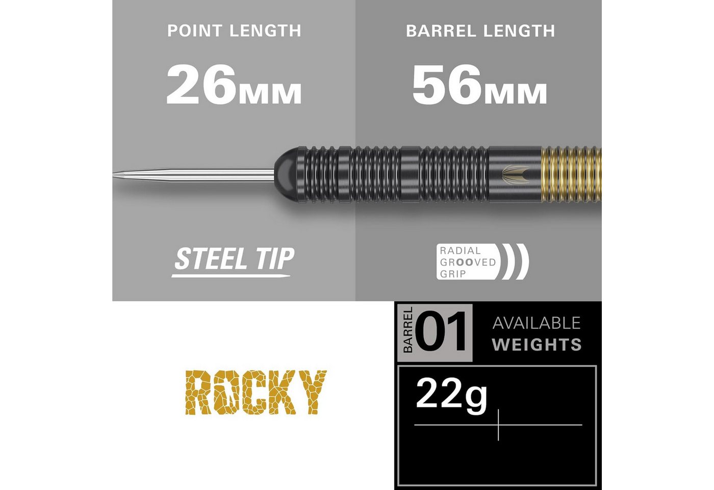EVOLUTION Dartpfeil Josh Rock Steeldarts, 22G Brass Darts, Player Edition Steeldarts Bild 5