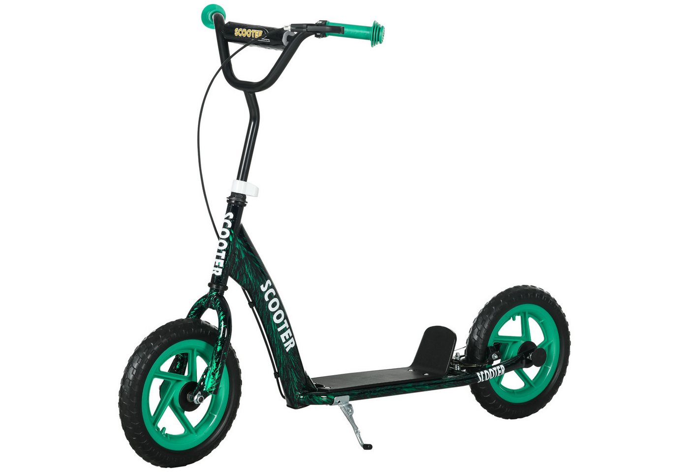 AIYAPLAY Scooter Kinderroller Tretroller mit verstellbarem Lenker, großen Rädern, 0 km/h, (Kinderroller, 1 tlg), höhenverstellbarer Tretroller für Kinder, Grün Bild 4