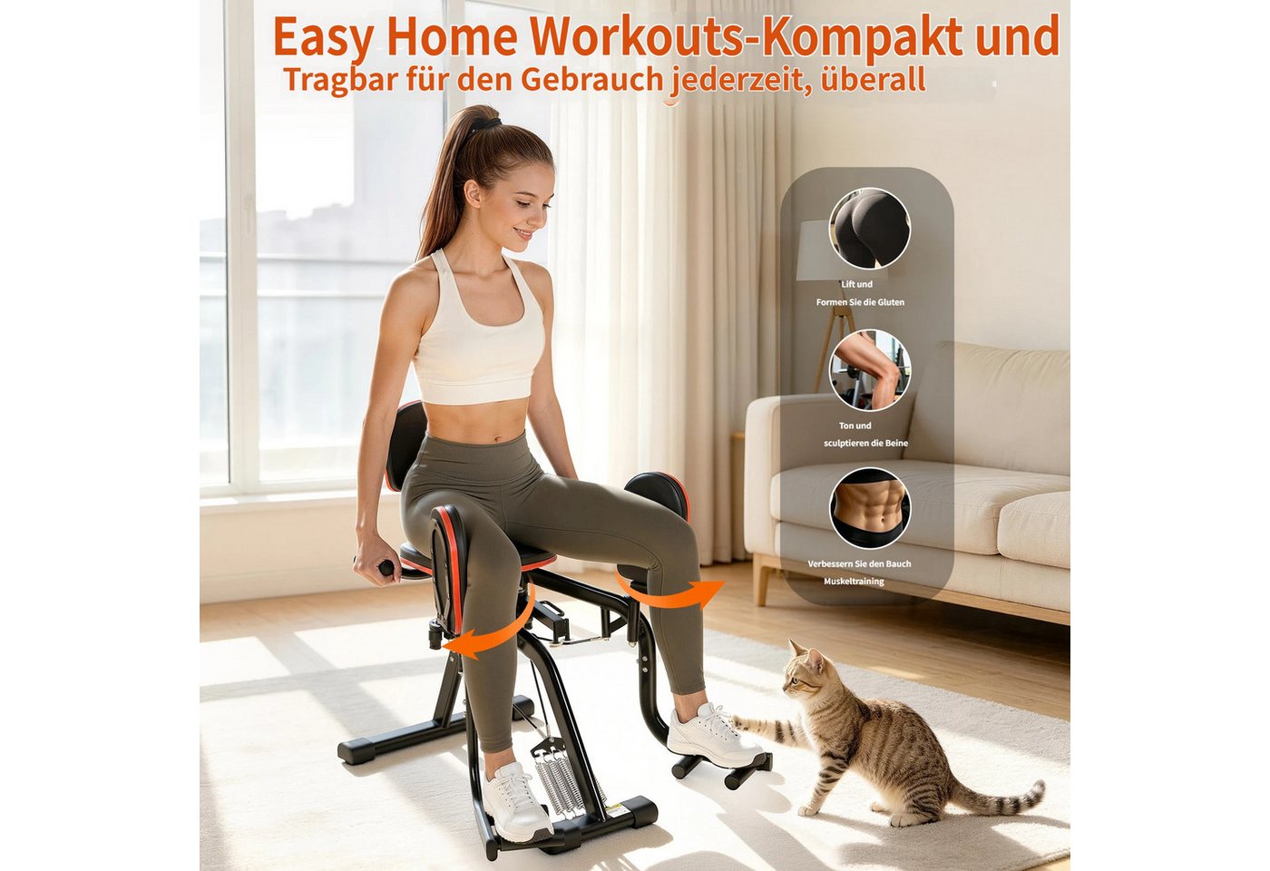 Rutaqian Heimtrainer Fitness Hüfttrainer für Po & Oberschenkel Bild 5