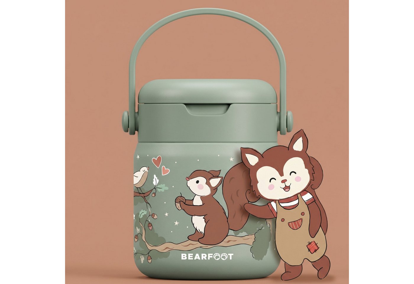 BEARFOOT Trinkflasche Thermobehälter Kinder Edelstahl - Eichhörnchen Sabei, Thermobehälter, auslaufsicher, Edelstahl, Food jar, BPA-frei Bild 4