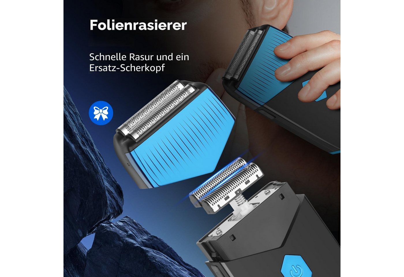 AIBISTAR Haarschneider 4-in-1 Haarschneideset, Barttrimmer, Folienrasierer, USB-C, Haarschneider für Herren,Für zu Hause & Studio geeignet Bild 2