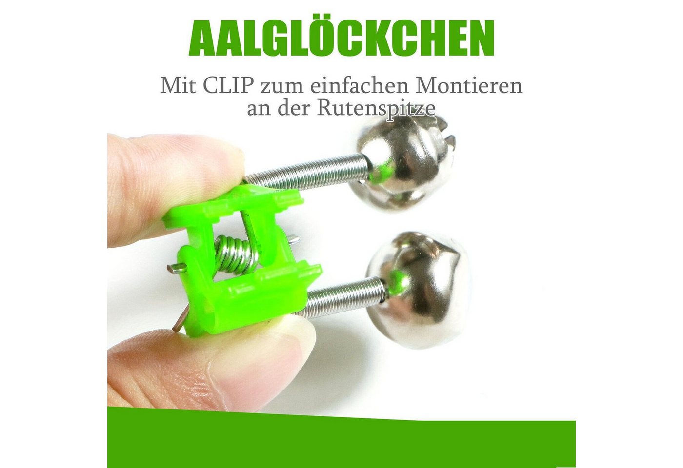 Behr Bissanzeiger Rutenclip 10x Angel Glocke mit CLIP Doppel Angelglöckchen Glocke Aalglocke, (10-St) Bild 3