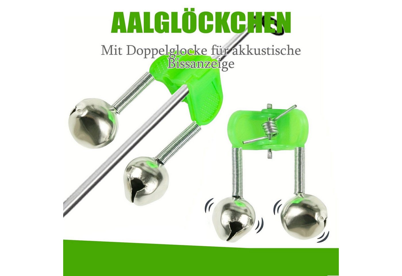 Behr Bissanzeiger Rutenclip 10x Angel Glocke mit CLIP Doppel Angelglöckchen Glocke Aalglocke, (10-St) Bild 4