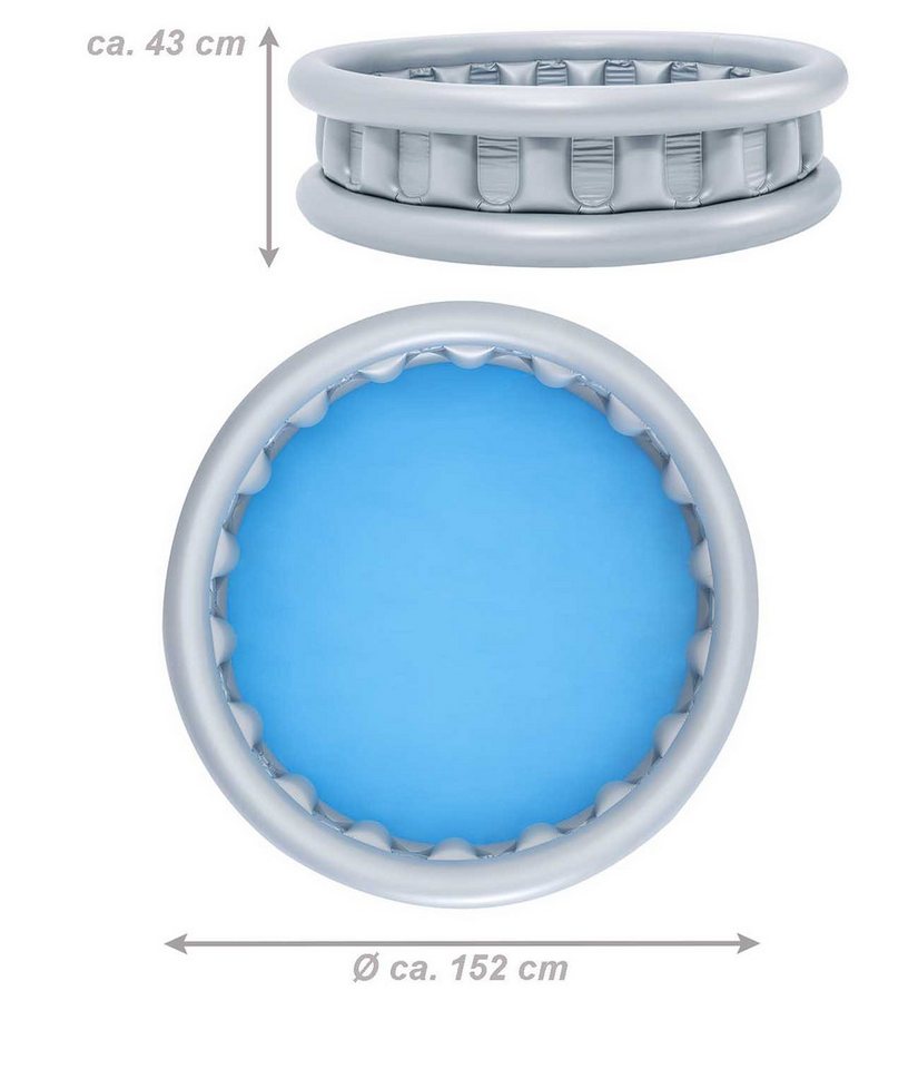 BESTWAY Planschbecken Kinder Planschbecken Raumschiff, (strapazierfähiges PVC), Kinder Planschbecken