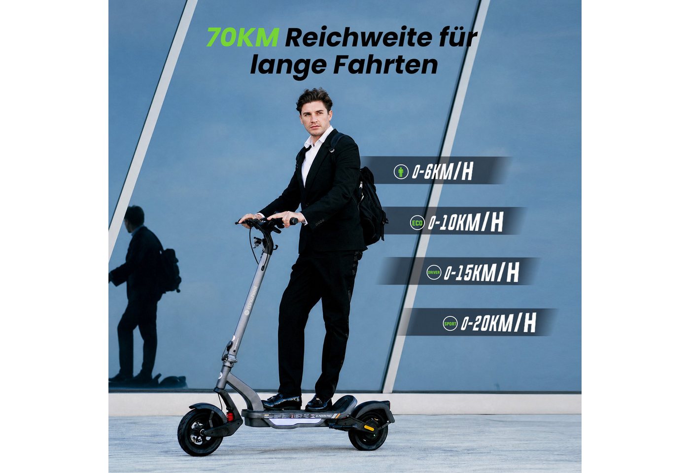 iSinwheel E-Scooter mit Straßenzulassung(ABE),APP,Faltbar E Roller, 20,00 km/h, (mit Kotflügeln) Bild 2