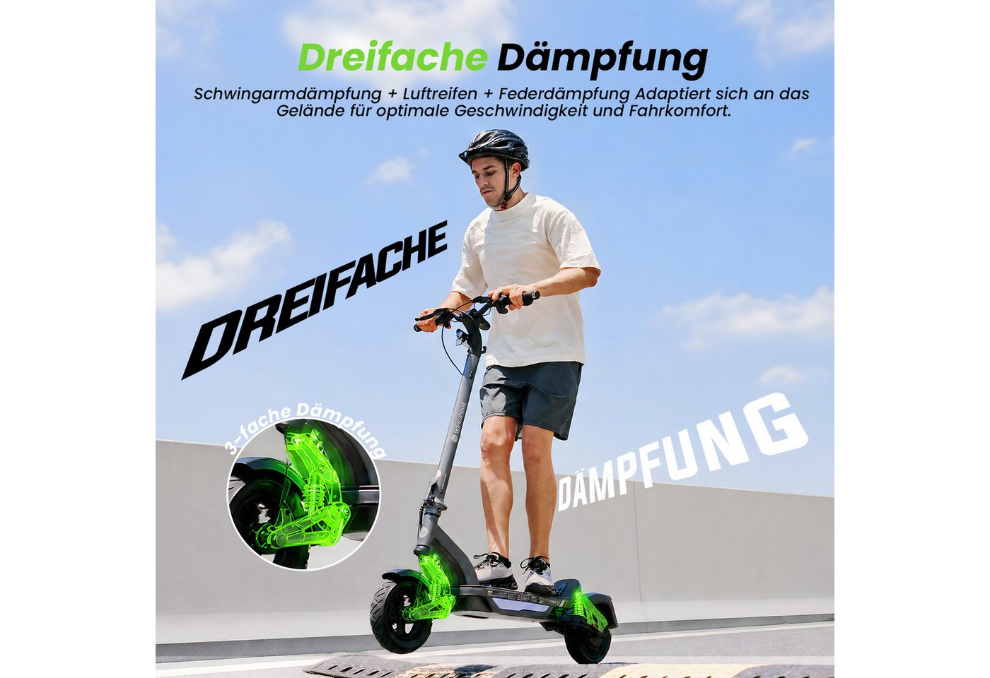 iSinwheel E-Scooter mit Straßenzulassung(ABE),APP,Faltbar E Roller, 20,00 km/h, (mit Kotflügeln) Bild 3