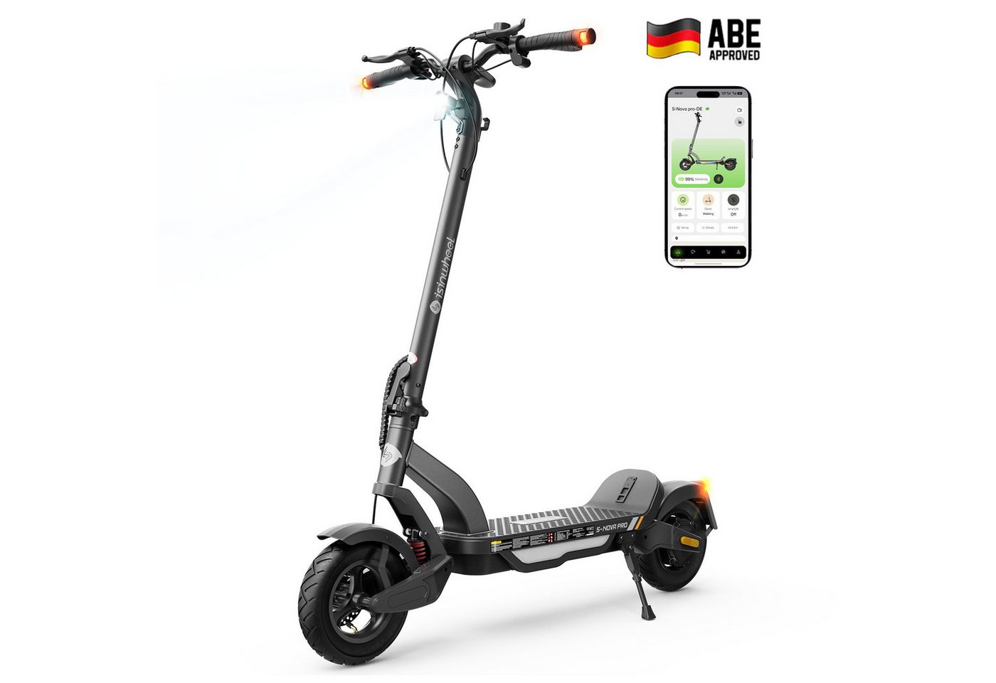 iSinwheel E-Scooter mit Straßenzulassung(ABE),APP,Faltbar E Roller, 20,00 km/h, (mit Kotflügeln) Bild 5