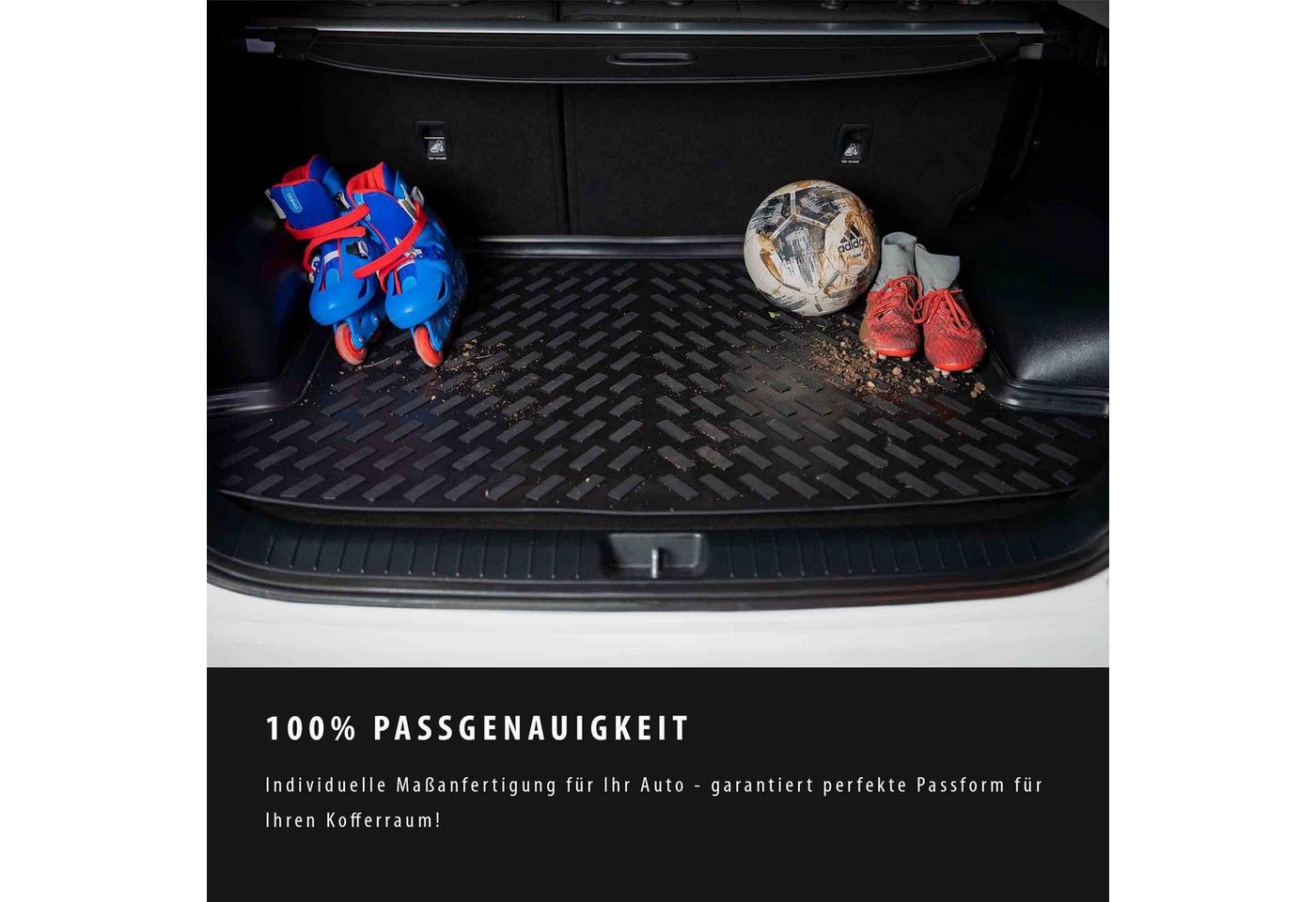 ELMASLINE Kofferraumwanne für SKODA SUPERB 2015-2023 [3. Gen] - aus Gummi - Geruchlos, für Skoda Superb - Extra hoher Rand für mehr Schutz, Passend für Skoda Superb 2015-2023, oberer Ladeboden Bild 4
