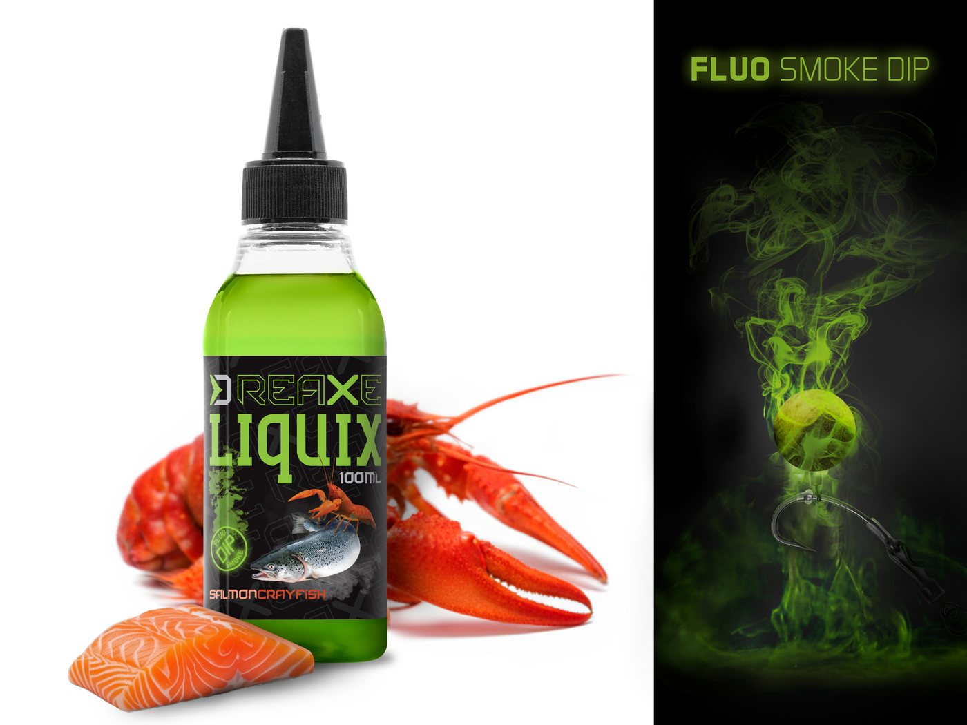 Delphin.sk Kunstköder Fluo dip D SNAX LiquiX 100ml / Lachs – Krebs / Köder PVA, D SNAX LiquiX löst die PVA-Produkte nicht auf