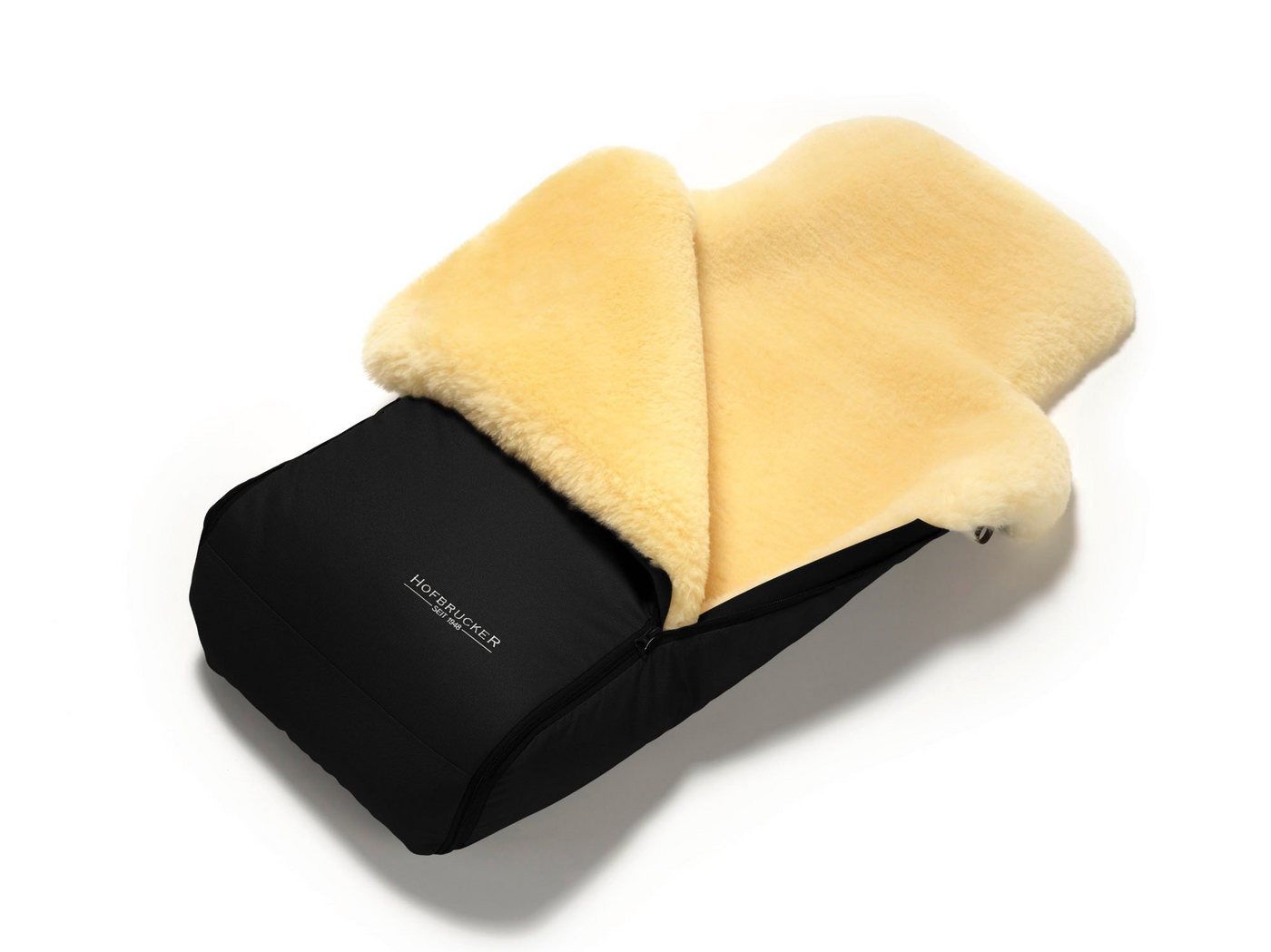 Hofbrucker seit 1948 Fußsack Lammfell-Fußsack Luxus für Kinderwagen und Buggy, warmer Winterfußsack mit echtem Lammfell wind- und wasserabweisend Bild 3