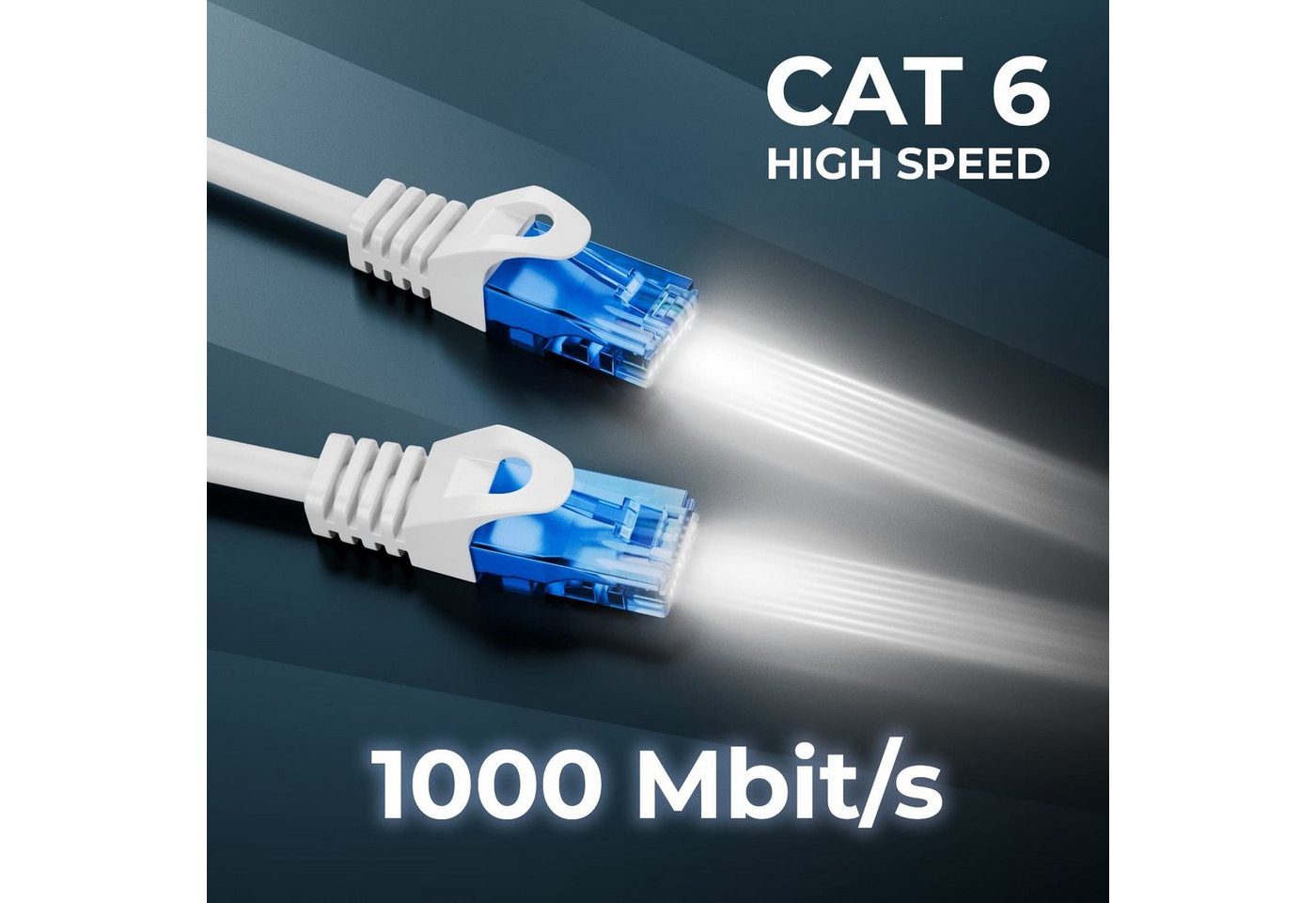 deleyCON deleyCON 10x 0,25m CAT6 Patchkabel Netzwerkkabel Gigabit LAN U/UTP LAN-Kabel