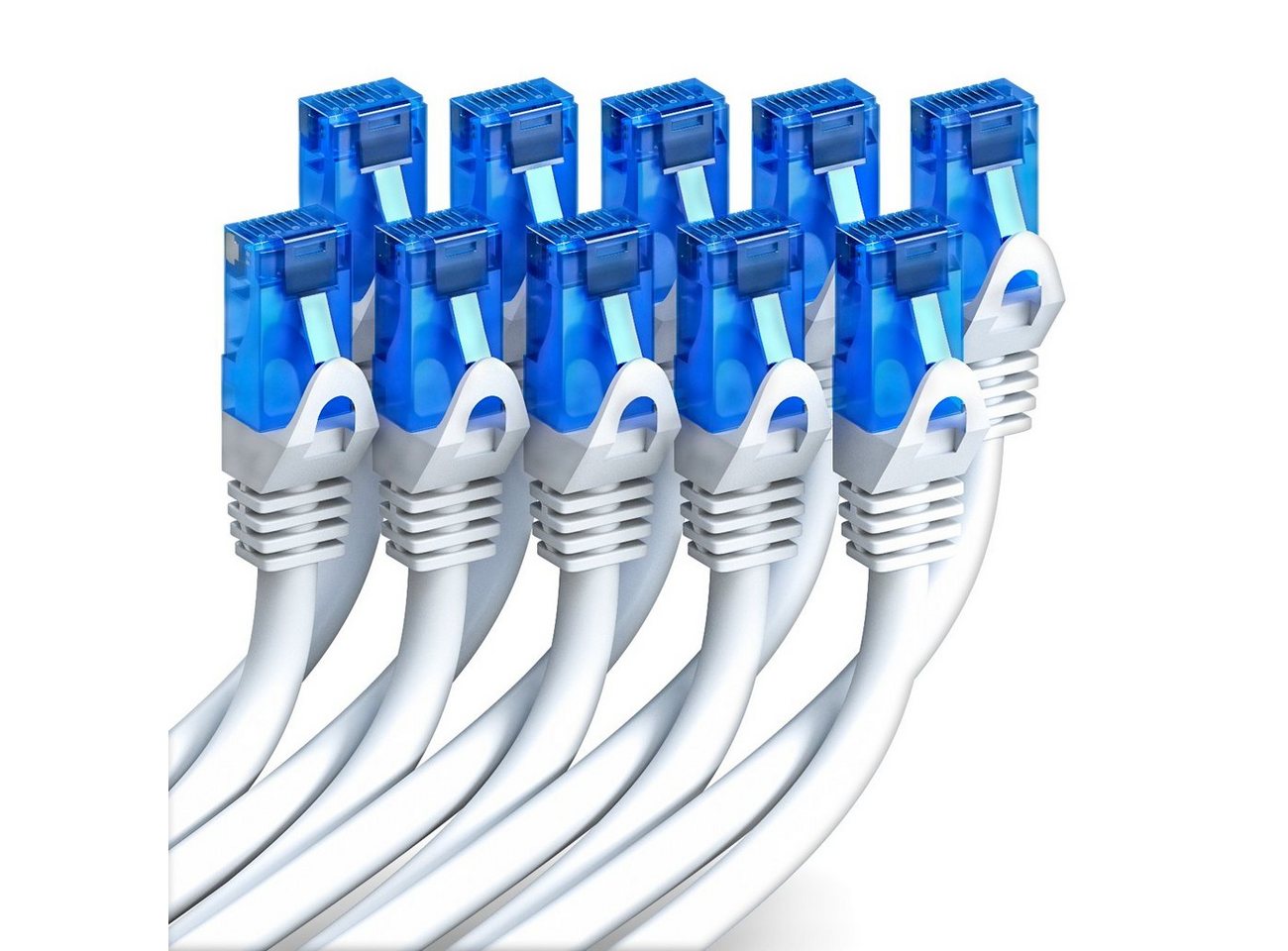 deleyCON deleyCON 10x 0,25m CAT6 Patchkabel Netzwerkkabel Gigabit LAN U/UTP LAN-Kabel Bild 3