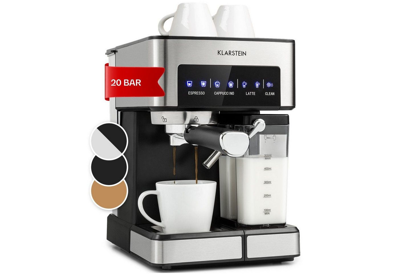 Klarstein Filterkaffeemaschine, 1.8l Kaffeekanne, Gemahlener Kaffee und Pads: 2-in-1- Nutzung zum flexiblen Gebrauch Bild 2