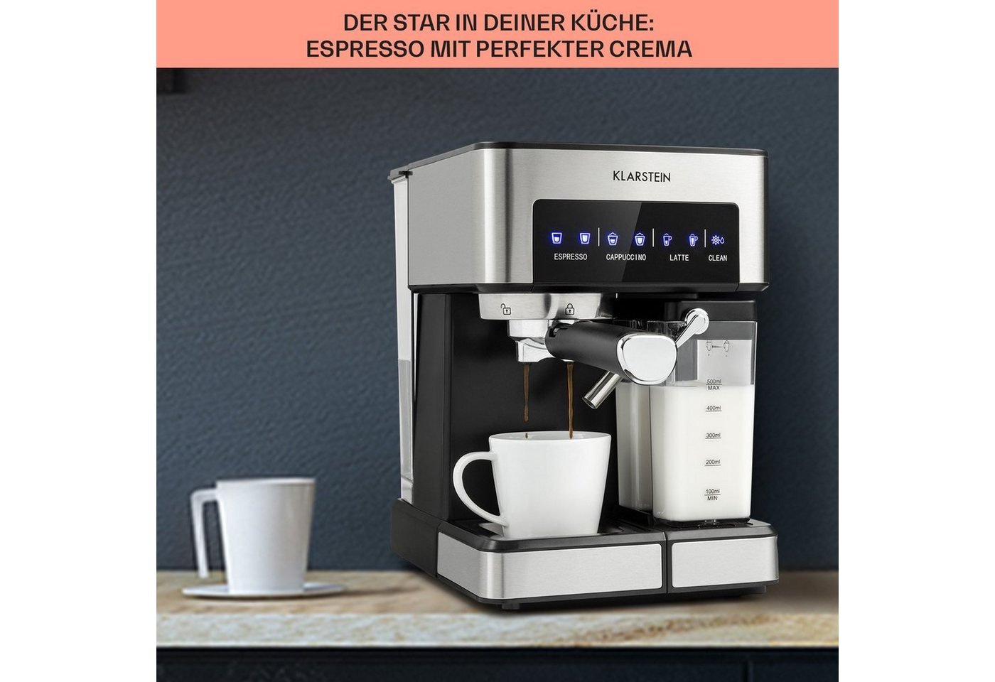 Klarstein Filterkaffeemaschine, 1.8l Kaffeekanne, Gemahlener Kaffee und Pads: 2-in-1- Nutzung zum flexiblen Gebrauch Bild 4