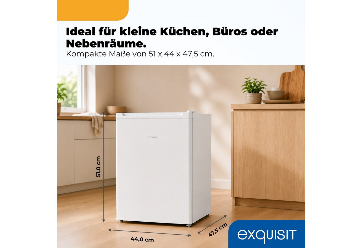 exquisit Gefrierschrank GB505-040E, 51 cm hoch, 44 cm breit, 33 l Nutzinhalt, 4* - Gefrieren, ideal als kleiner Zweitgefrierschrank Bild 5