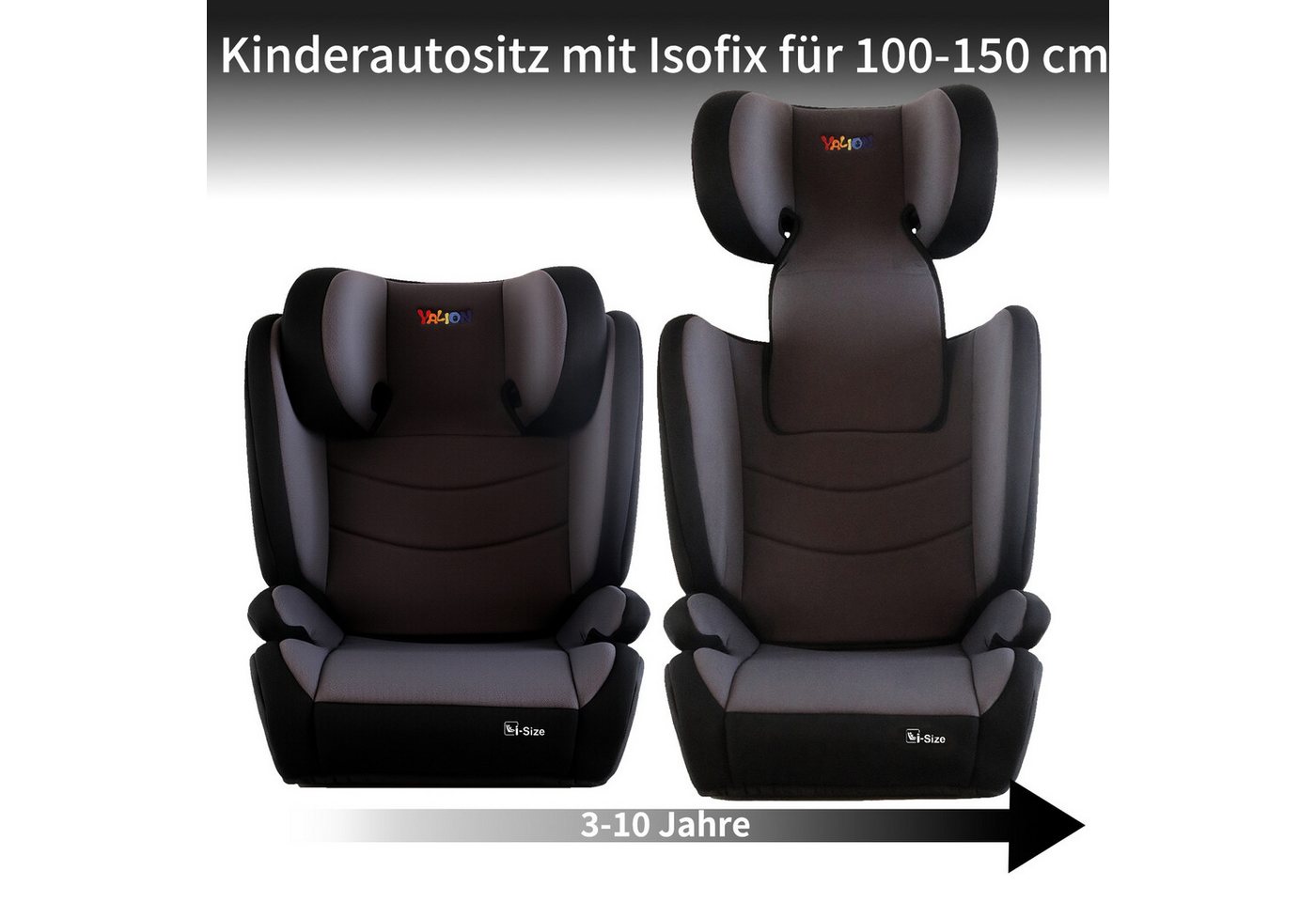 Yalion Autokindersitz Kinder Kinderautositz ISOFIX, i-Size Kindersitzerhöhung ECE R129, ab: 3 Jahre, bis: 10 Jahre, (1 pcs)