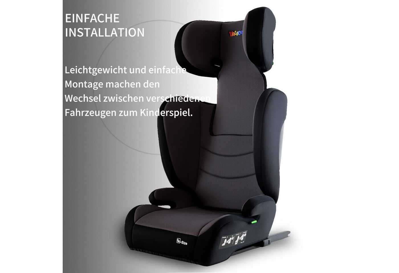 Yalion Autokindersitz Kinder Kinderautositz ISOFIX, i-Size Kindersitzerhöhung ECE R129, ab: 3 Jahre, bis: 10 Jahre, (1 pcs) Bild 3