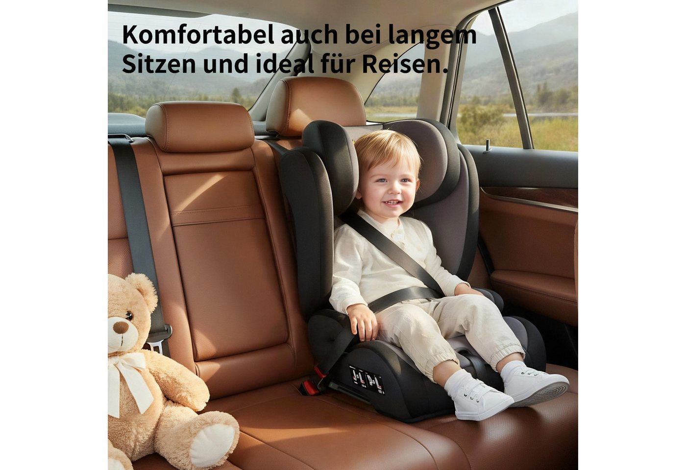 Yalion Autokindersitz Kinder Kinderautositz ISOFIX, i-Size Kindersitzerhöhung ECE R129, ab: 3 Jahre, bis: 10 Jahre, (1 pcs) Bild 5
