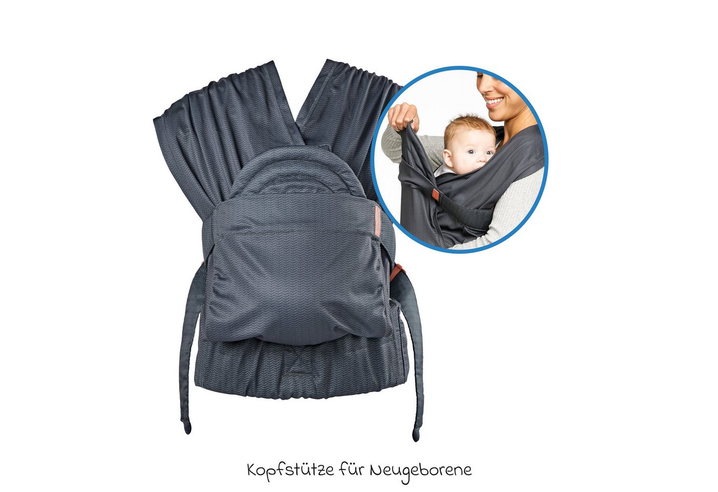 Infantino BKids Babytrage Hug & Cuddle - Schwarz, Baby Bauchtrage & Tragetuch ab Geburt von 3,2 - 11,8 kg Bild 4