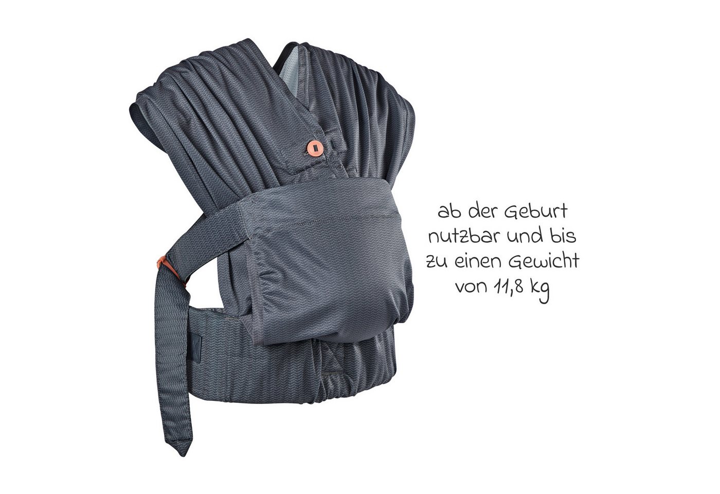Infantino BKids Babytrage Hug & Cuddle - Schwarz, Baby Bauchtrage & Tragetuch ab Geburt von 3,2 - 11,8 kg Bild 5