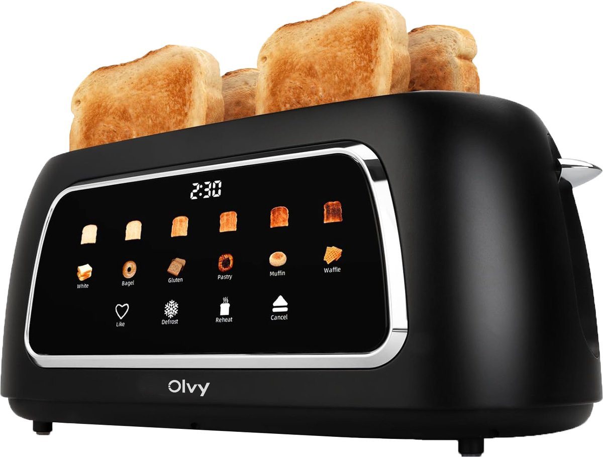 Olvy Toaster Olvy Toaster 4 Scheiben, Langschlitztoaster, Digitaldisplay mit Timer Bild 3