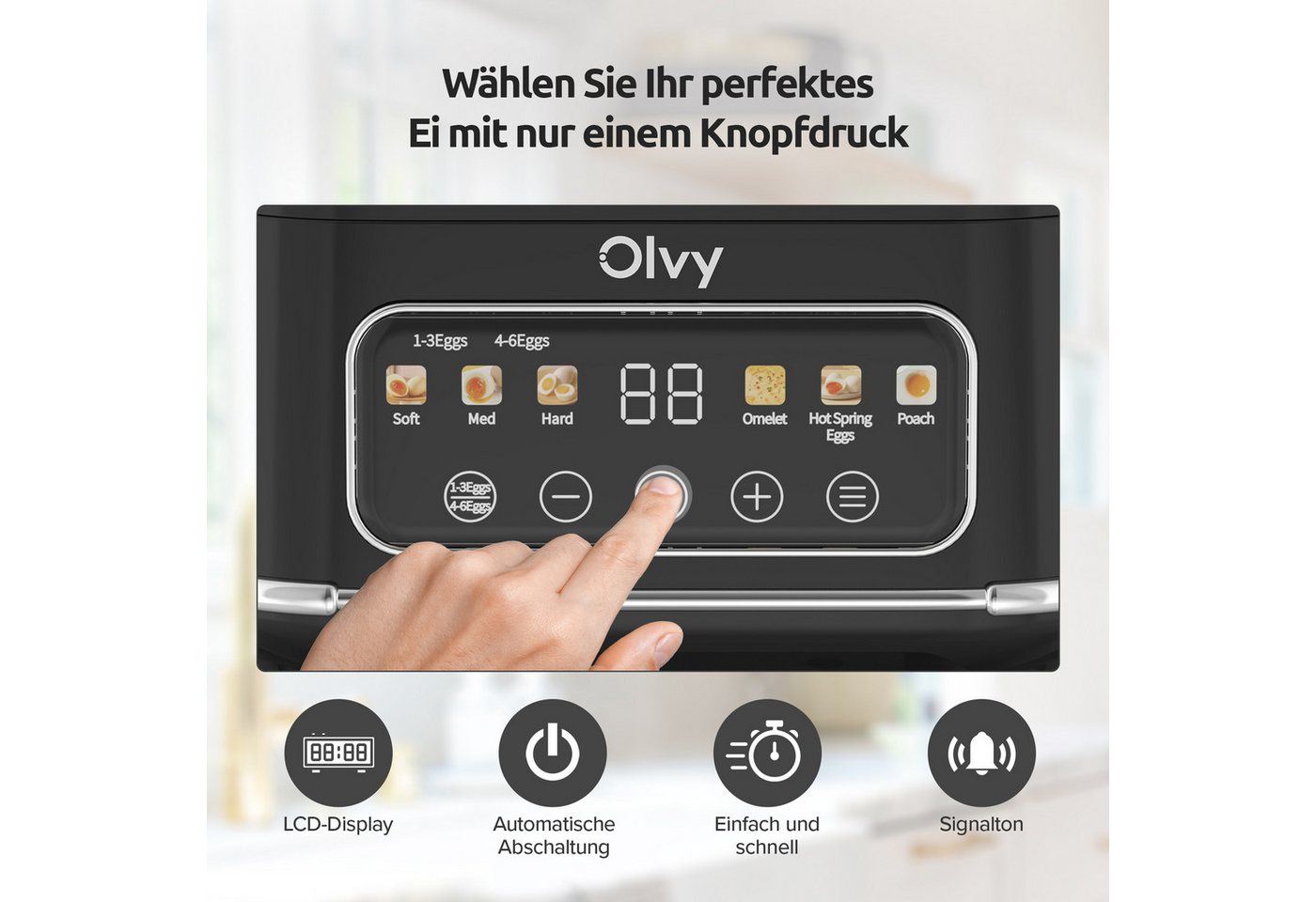 Olvy Eierkocher Olvy Eierkocher für 1-6 Eier mit Omelett Bild 4