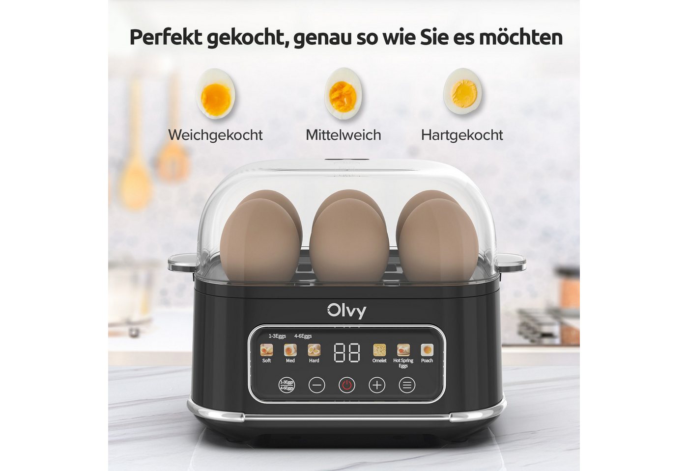 Olvy Eierkocher Olvy Eierkocher für 1-6 Eier mit Omelett Bild 5