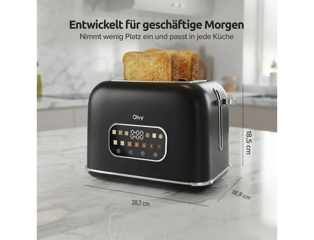 Olvy Toaster Olvy Toaster, Touchscreen mit Timer, 7 Bräunungsstufen Bild 3