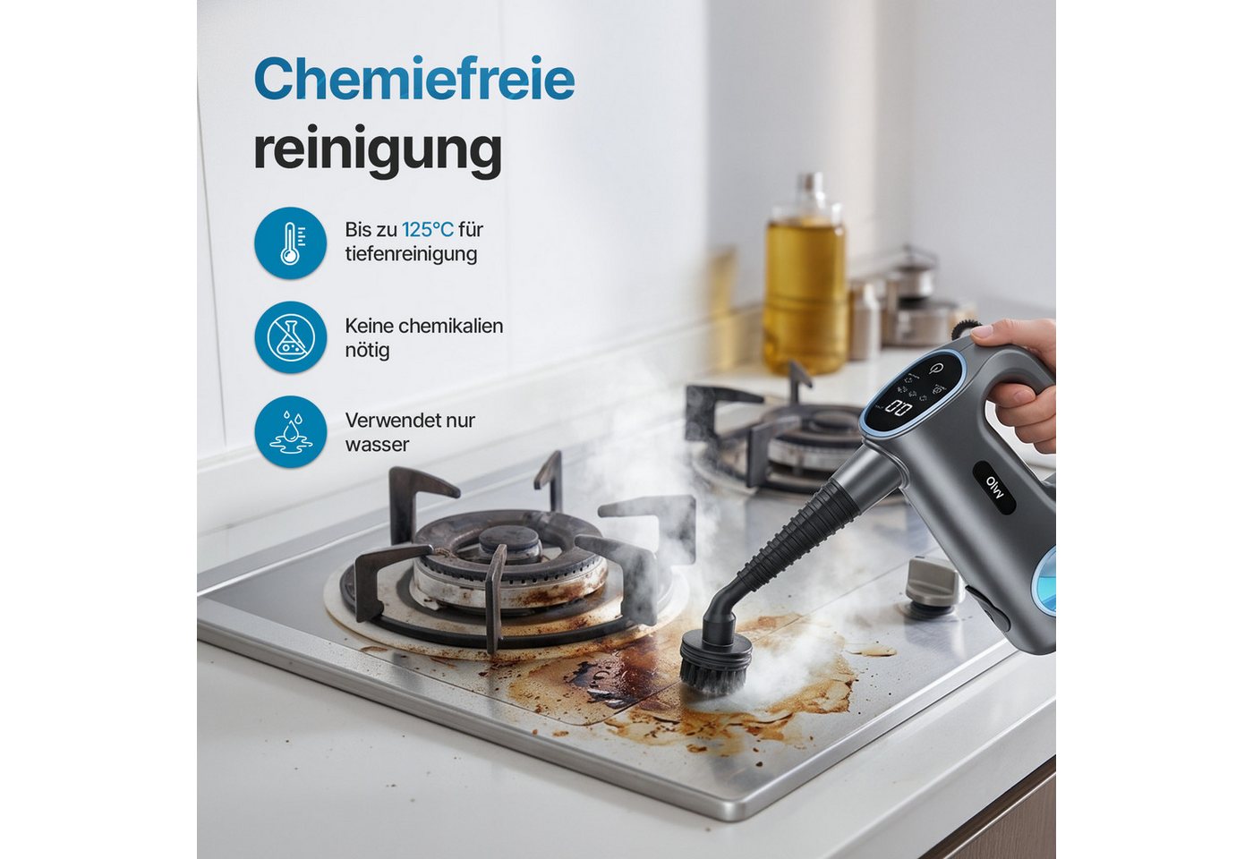 Olvy Handdampfreiniger Olvy 12-in-1 Hand-Dampfreiniger mit Touchscreen Bild 2
