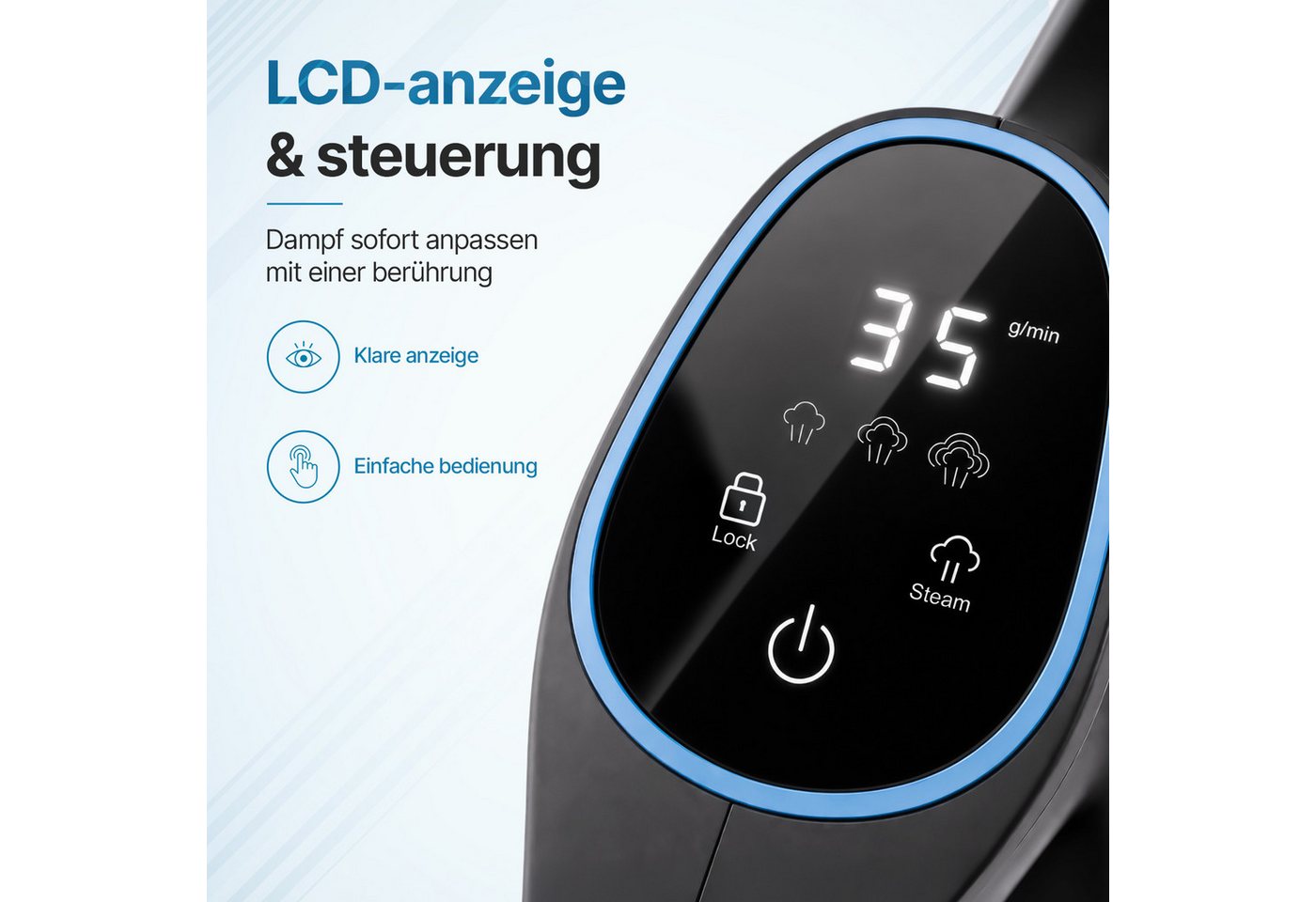 Olvy Handdampfreiniger Olvy 12-in-1 Hand-Dampfreiniger mit Touchscreen Bild 3