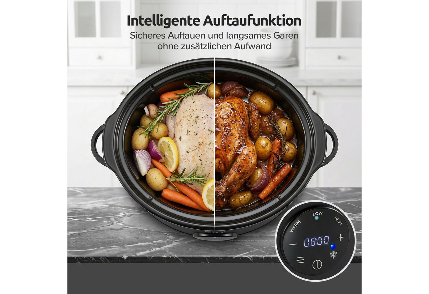 Olvy Dampfgarer Olvy Digitaler Slow Cooker mit Timer – 6 Liter Bild 2