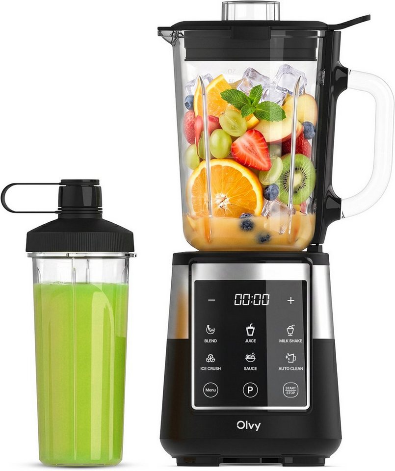 Olvy Standmixer Olvy Standmixer, 1,5 L Glasbehälter mit 600ml Tritan-Becher Bild 4