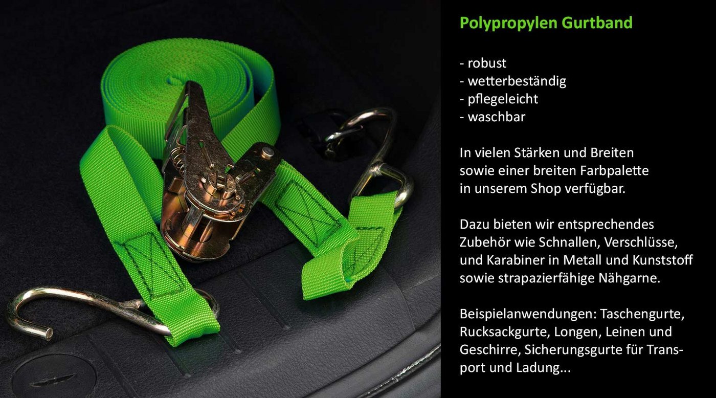 maDDma Rollladengurt 12m PP Gurtband, Polypropylen, 20mm breit, 1,3mm stark, Farbwahl, 171 rot Bild 2
