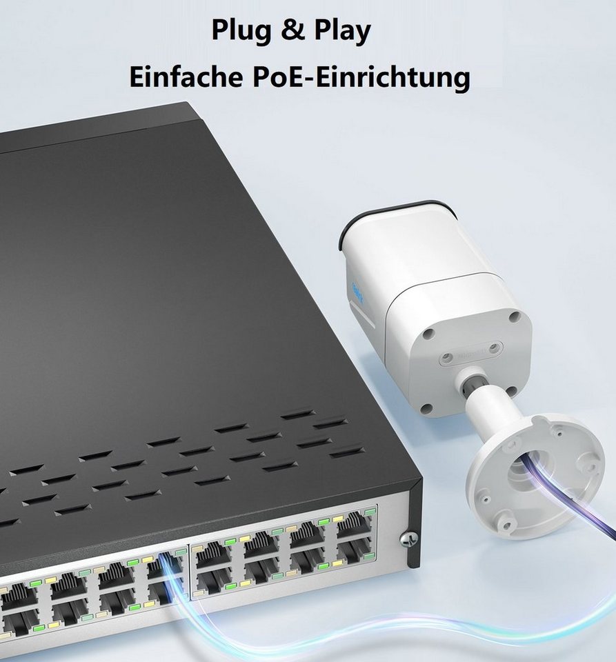 Reolink Überwachungskamera RLK16-810B8-A 4K PoE (Außenbereich, Videoüberwachungsset, Videoüberwachung mit 8X 8MP PoE IP Kamera und 16CH 4TB HDD NVR, Personenerkennung und Fahrzeugerkennung, IP66, 30M IR Nachtsicht)