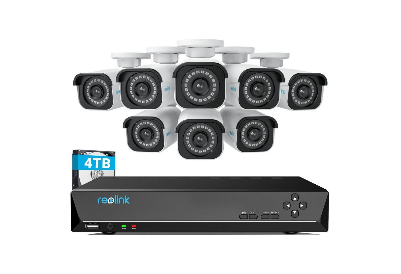 Reolink Überwachungskamera RLK16-810B8-A 4K PoE (Außenbereich, Videoüberwachungsset, Videoüberwachung mit 8X 8MP PoE IP Kamera und 16CH 4TB HDD NVR, Personenerkennung und Fahrzeugerkennung, IP66, 30M IR Nachtsicht) Bild 5