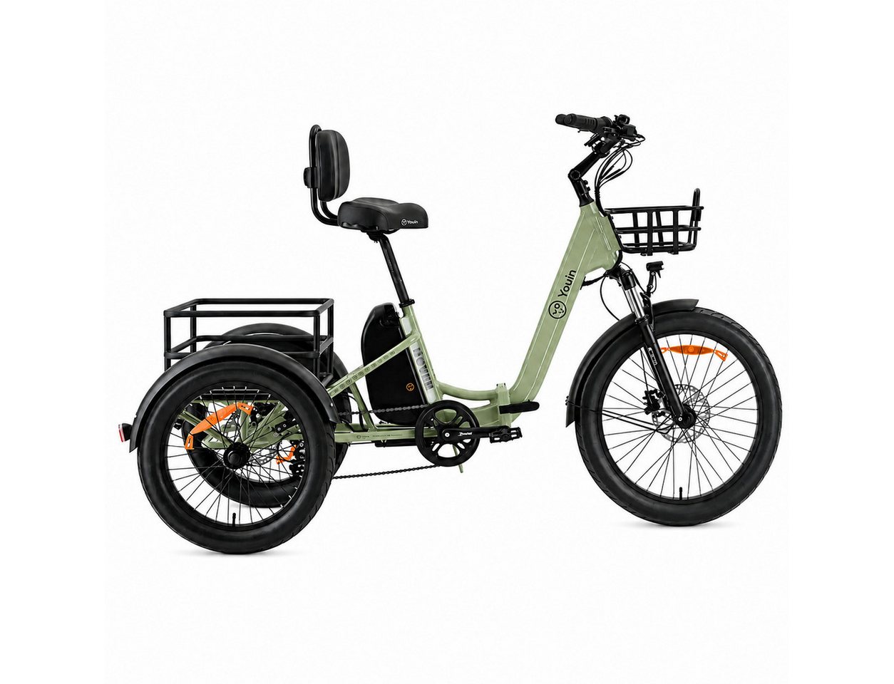 PixelPilot E-Bike E-Dreirad Dover Faltbares Elektro-Lastendreirad 250W, bis 100 km Reichweite, 7 Gang, Heckmotor, 749 Wh, 24/20 Zoll Fat Tire, 7-Gang, bis 200 kg