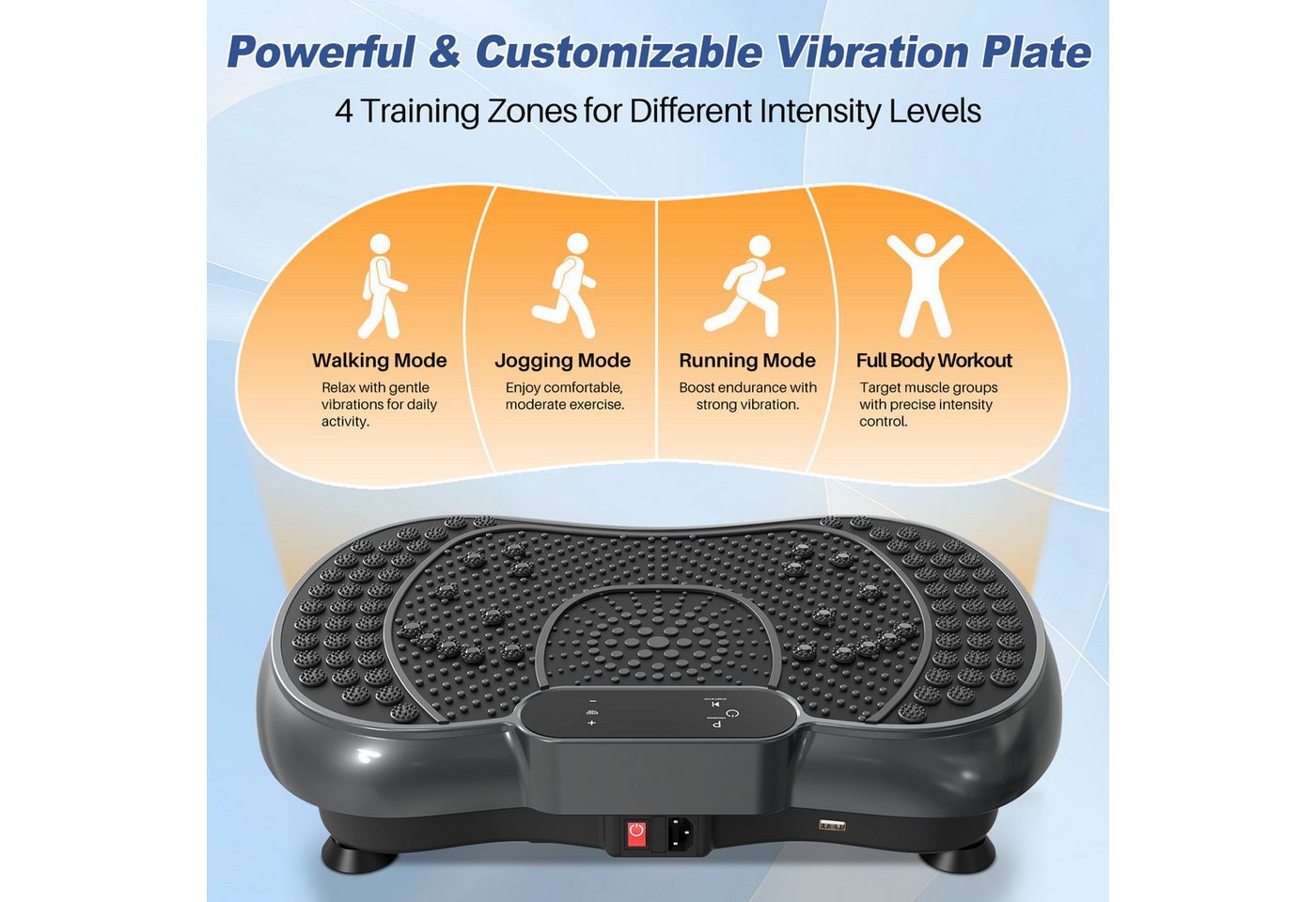 Hamlody Vibrationsplatte Haushalts-Fettverbrenner mit 99 Stufen & 5 Programmen, 200 W, Einstellbar von 1 bis 99 Stufen, Vibrationsfrequenz 780 Hz/min Bild 3