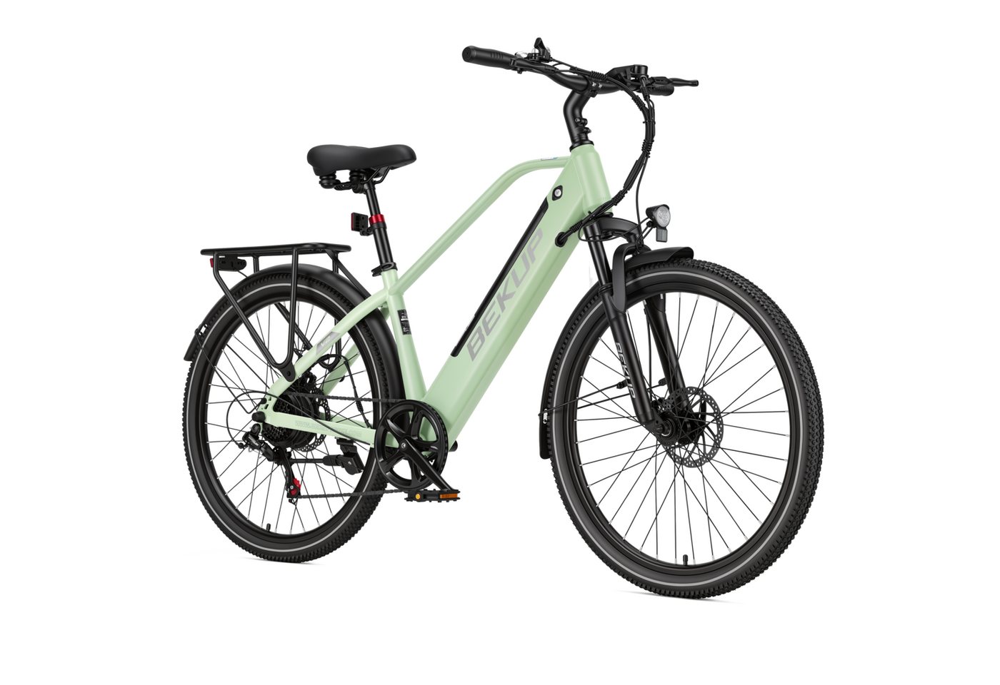BEKUP E-Bike Cityrad V2 26 Zoll Trekkingrad, 522 Wh Akku, 45 Nm, Herren u. Damen, 7 Gang Shimano Shimano Tourney TZ Schaltwerk, Kettenschaltung, Heckmotor, 522 Wh, (Komplettset, E-Bike inklusive Akku und Ladegerät), Cityrad für Arbeitsweg und Wochenendtouren, bis zu 75 km Reichweite Bild 3