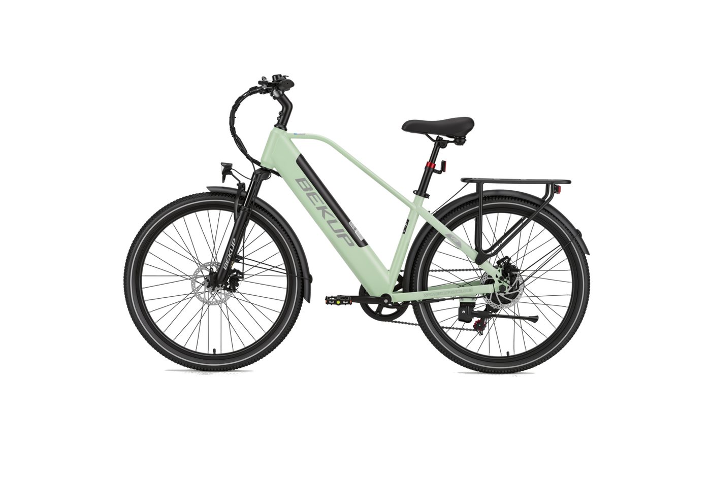 BEKUP E-Bike Cityrad V2 26 Zoll Trekkingrad, 522 Wh Akku, 45 Nm, Herren u. Damen, 7 Gang Shimano Shimano Tourney TZ Schaltwerk, Kettenschaltung, Heckmotor, 522 Wh, (Komplettset, E-Bike inklusive Akku und Ladegerät), Cityrad für Arbeitsweg und Wochenendtouren, bis zu 75 km Reichweite Bild 5