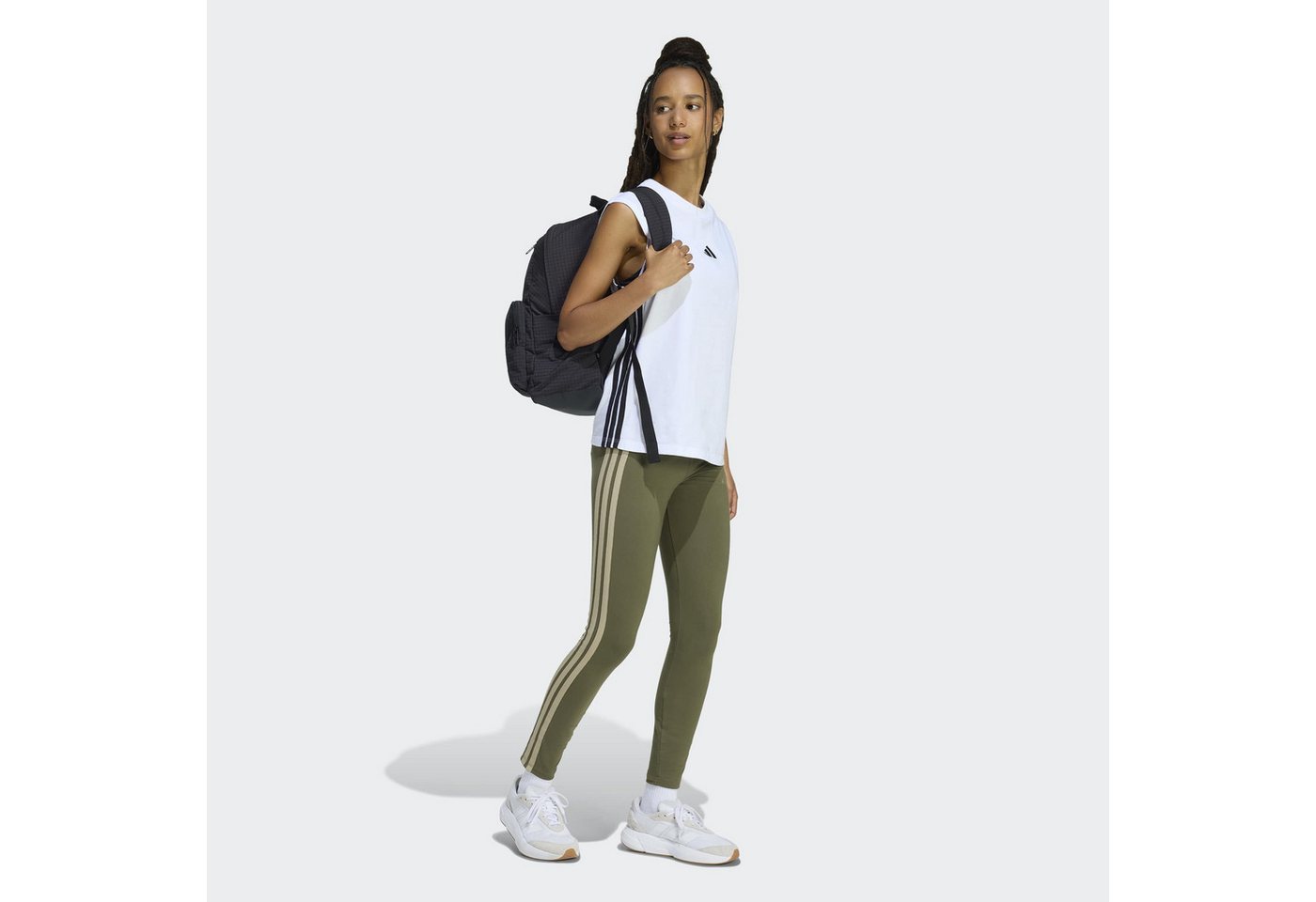 adidas Sportswear Trainingstights ESSENTIALS 3-STREIFEN COTTON LEGGINGS sportlicher Look mit 3-Streifen, aus Baumwolle und Elasthan Bild 3
