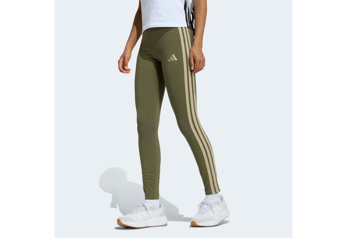 adidas Sportswear Trainingstights ESSENTIALS 3-STREIFEN COTTON LEGGINGS sportlicher Look mit 3-Streifen, aus Baumwolle und Elasthan Bild 4