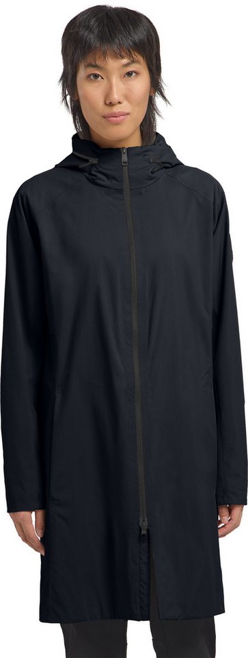 Jack Wolfskin Funktionsmantel WELLSEE COAT W mit verstaubarer und verstellbarer Kapuze, wasserdicht, atmungsaktiv