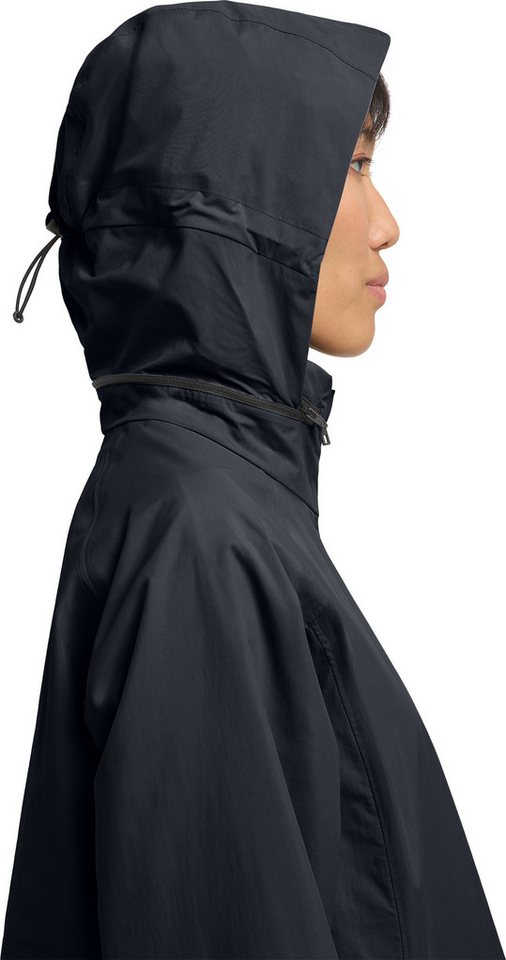 Jack Wolfskin Funktionsmantel WELLSEE COAT W mit verstaubarer und verstellbarer Kapuze, wasserdicht, atmungsaktiv Bild 4