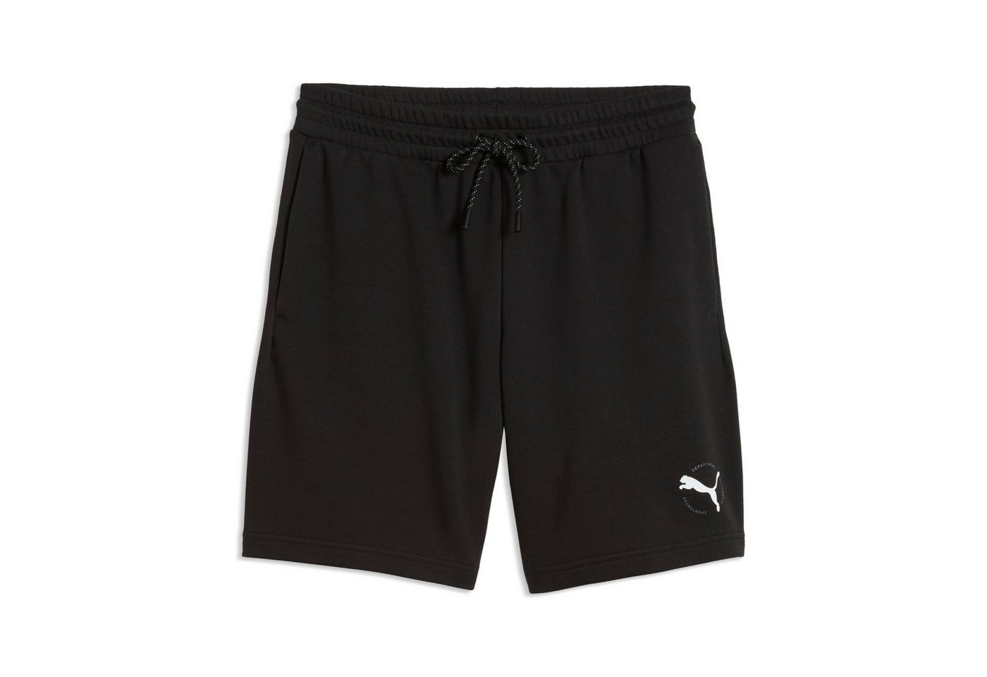 PUMA Trainingsshorts SPORT GRAPHIC SHORTS 8 TR mit Eingrifftaschen, ca. Mitte Knie Länge, aus Baumwollmischung