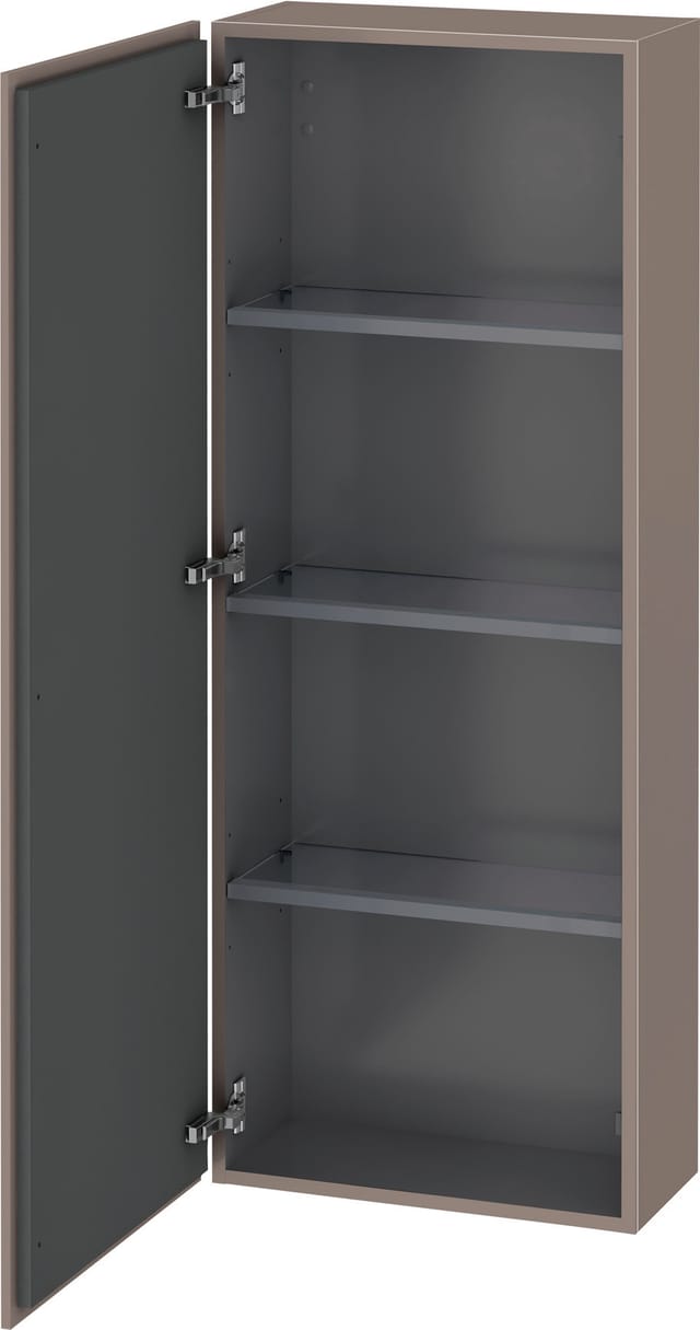 Duravit Halbhochschrank L-Cube 50x24,3x132cm, Tür links, basalt matt