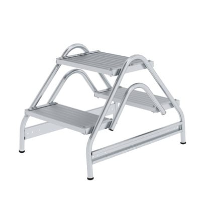 MUNK Aluminium-Arbeitspodest beidseitig begehbar Aluminium 2 x 2 Stufen