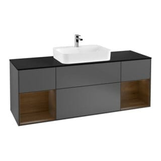 V&B Waschtischunterschrank Finion 160x60, Pl b m, Reg wal ven, Anthrac. m