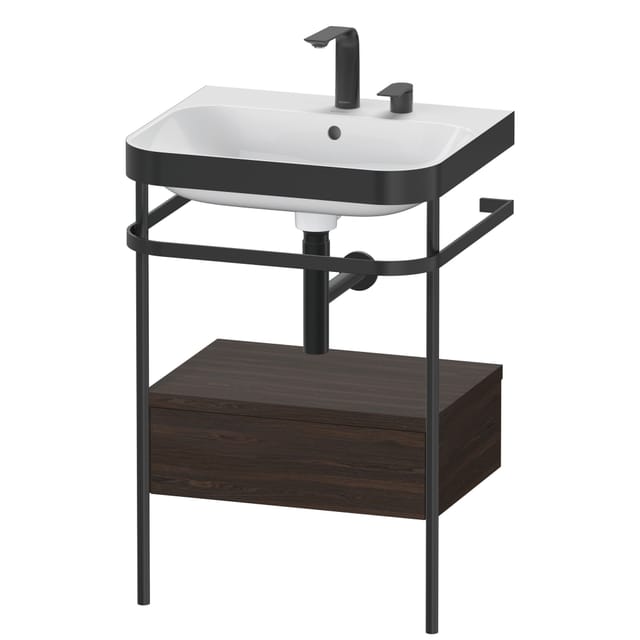 Duravit Möbelwaschtisch-Kombi Happy D.2 Plus 57,5x49cm, 2 HL, N geb, m Konso, 1 Lad
