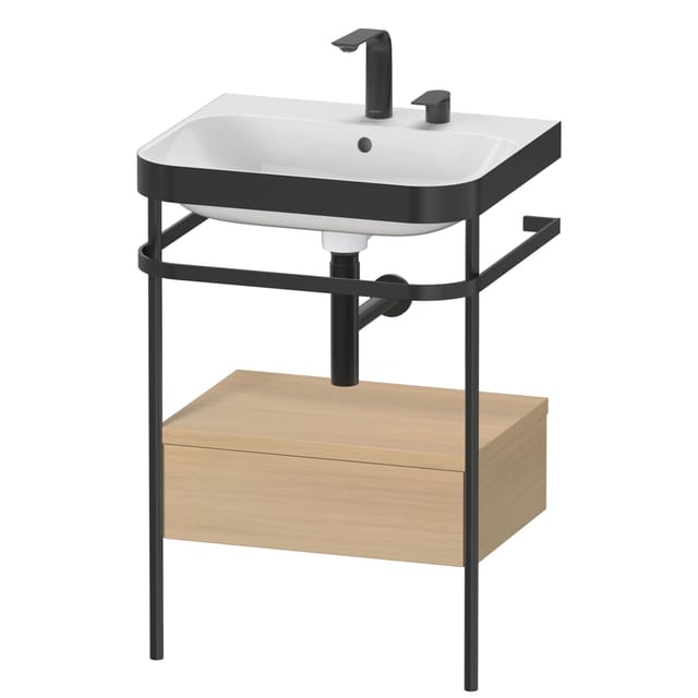 Duravit Möbelwaschtisch-Kombi Happy D.2 Plus 57,5x49cm, 2 HL, Me E, m Konso, 1 Lad